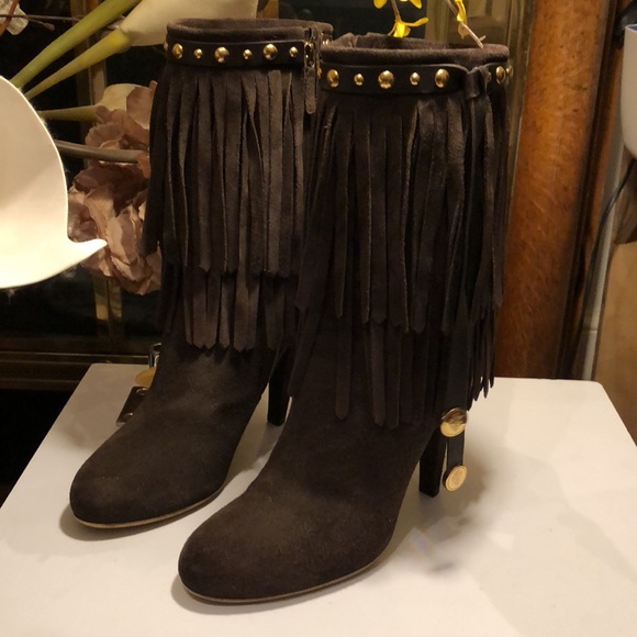 Preloved Gucci brown suede boots size 40.5 - Picture 2 of 6